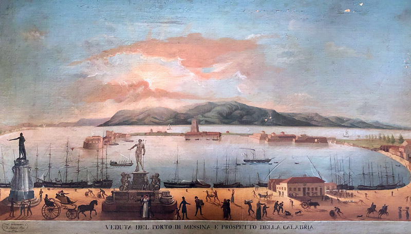 Veduta del porto di Messina e prospetto della Calabria